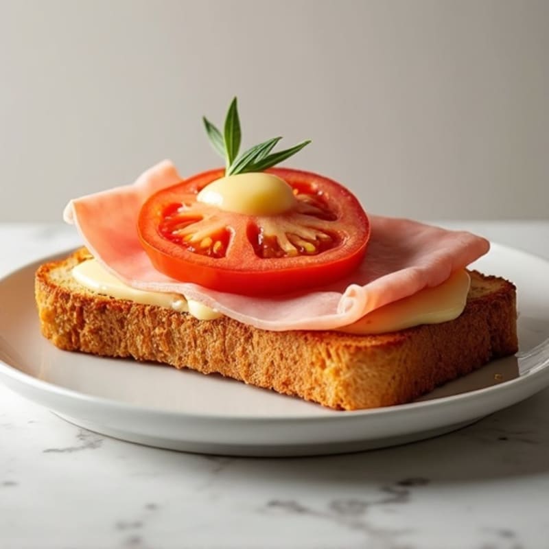Savory Lean Ham and Melted Swiss Open-Faced Toast