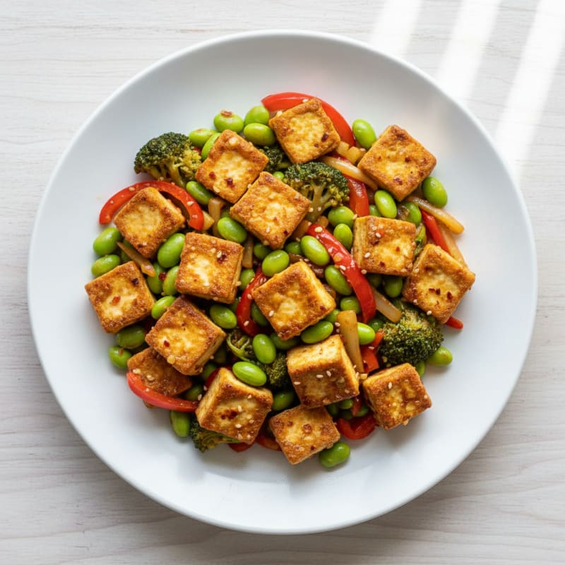 Garlic-Ginger Tofu Stir-Fry with Vegetables