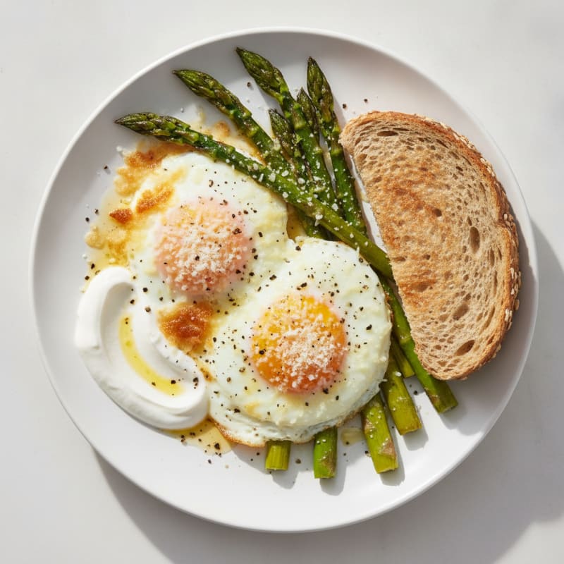 Baked Eggs with Roasted Asparagus