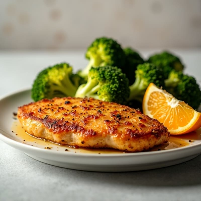 Crispy Orange Glazed Chicken with Roasted Broccoli