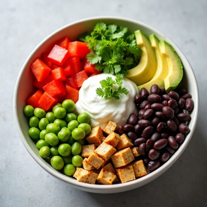 Fresh Black Bean Burrito Bowl with Creamy Avocado