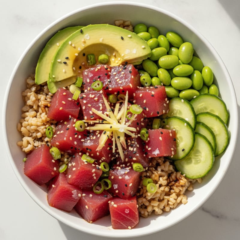 Ahi Tuna Poke Bowl with Avocado
