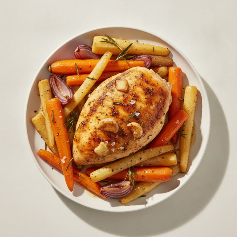 Garlic Herb Roasted Chicken with Root Vegetables