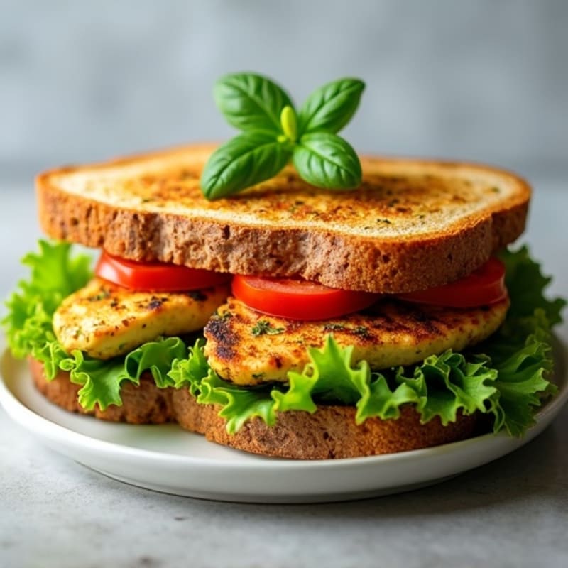 Herb-Pesto Grilled Chicken Sandwich with Fresh Greens