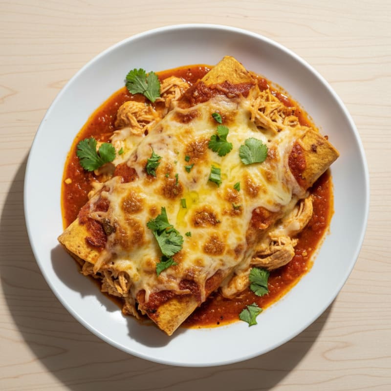 Chicken Enchiladas with Red Chili Sauce