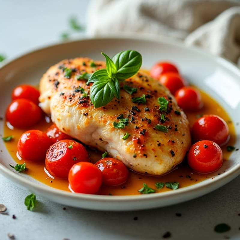 Herb-Roasted Tomato Chicken with Bell Peppers