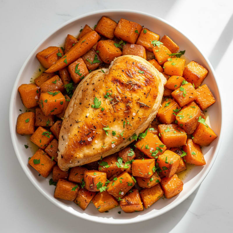 Garlic Herb Roasted Chicken with Root Vegetables