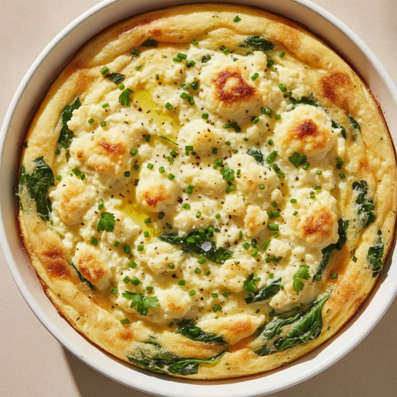 Baked Eggs with Herbed Cottage Cheese
