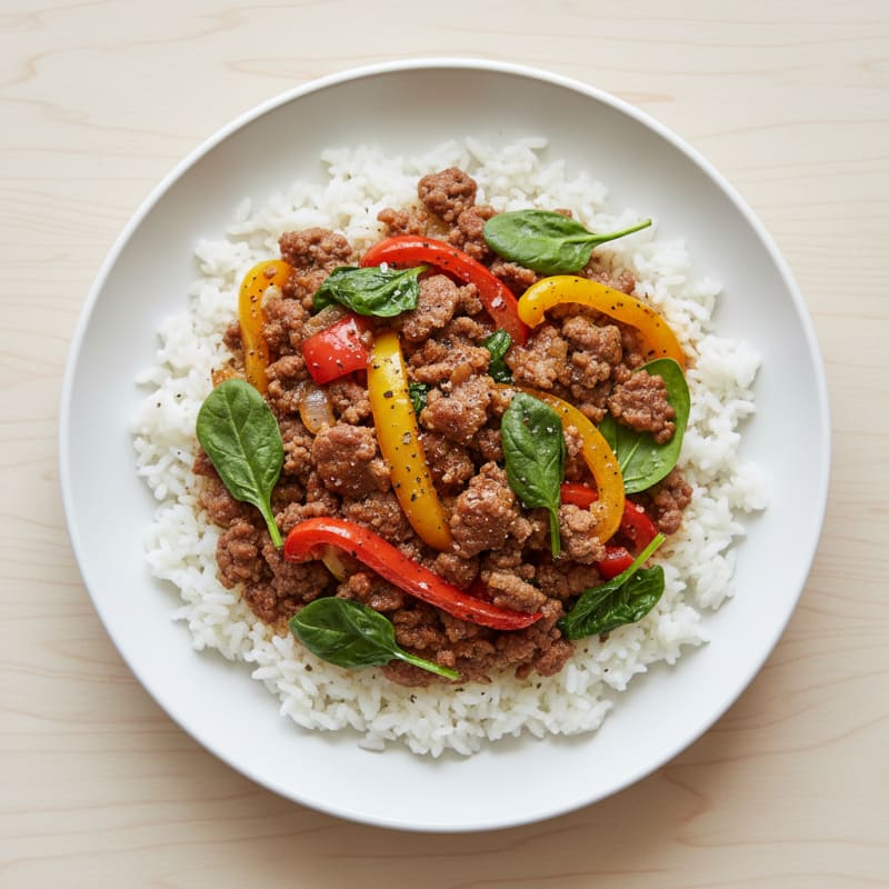 Smoky Ground Beef and Rice Bowl