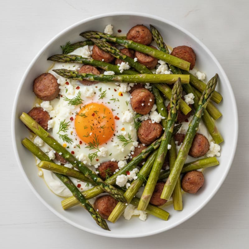 Baked Eggs with Roasted Asparagus