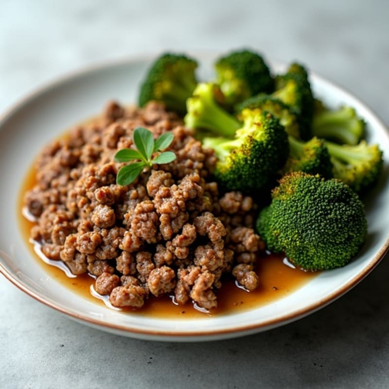 Savory Ground Beef and Crispy Roasted Broccoli