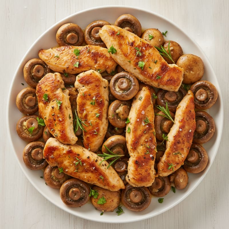 Garlic Butter Roasted Mushrooms with Herbs