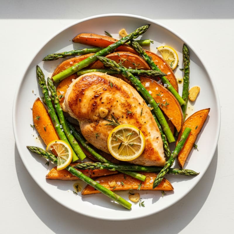 Zesty Lemon Herb Chicken with Roasted Asparagus