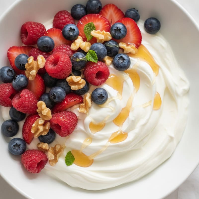 Creamy Greek Yogurt Protein Bowl with Mixed Berries