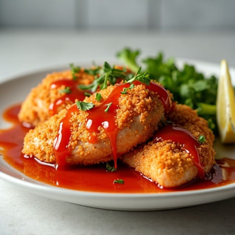 Crispy Baked Ginger-Garlic Chicken with Sweet Chili Sauce