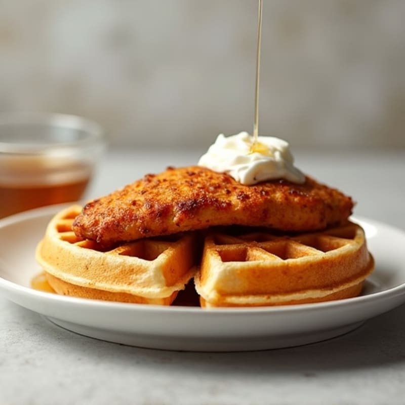 Crispy Baked Chicken with Fluffy Protein Waffles