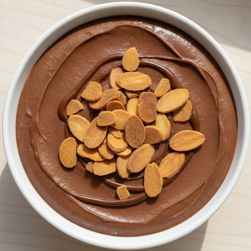 Silky Chocolate Protein Pudding with Almonds