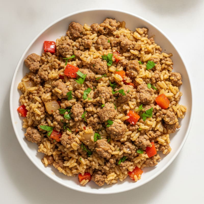 Savory Ground Beef and Rice Skillet