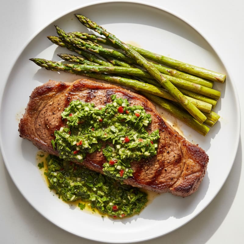 Tender Grilled Steak with Zesty Chimichurri