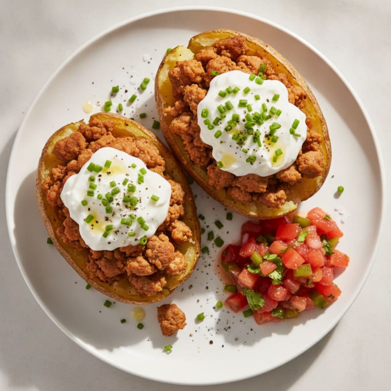 High-Protein Loaded Baked Potatoes with Chives