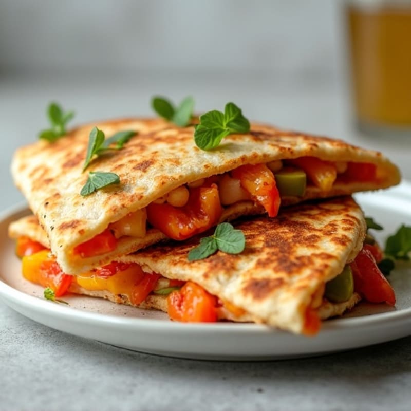 Baked Crispy Chicken Thigh and Bell Pepper Quesadillas