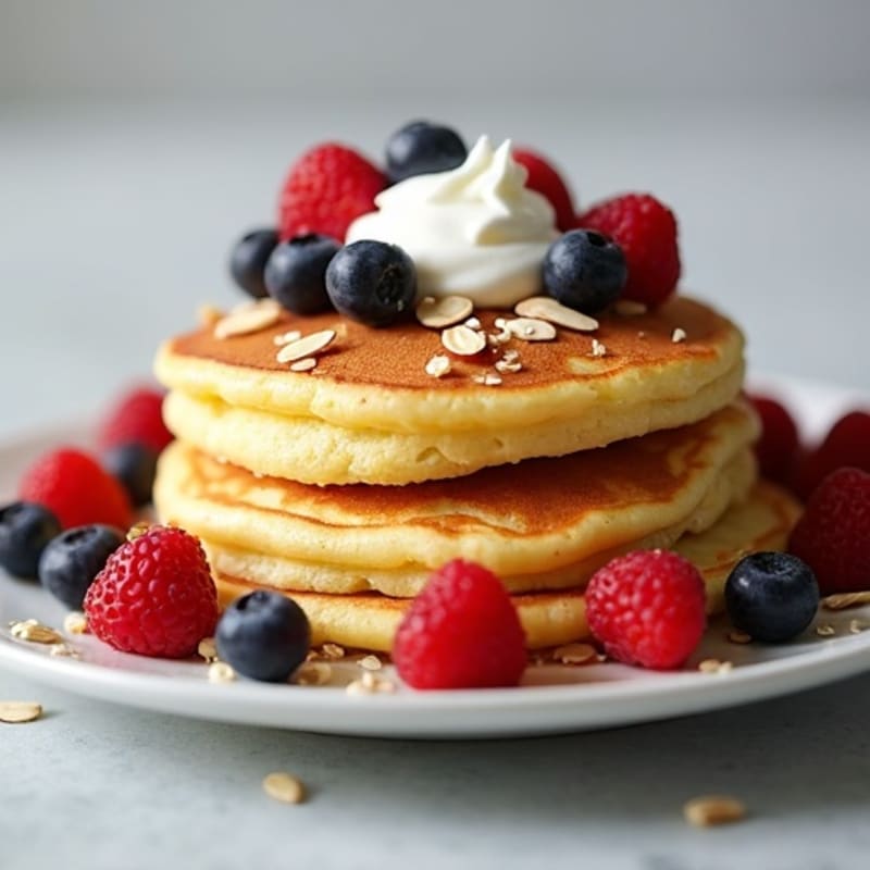 Egg Pancakes with Greek Yogurt and Fresh Berries
