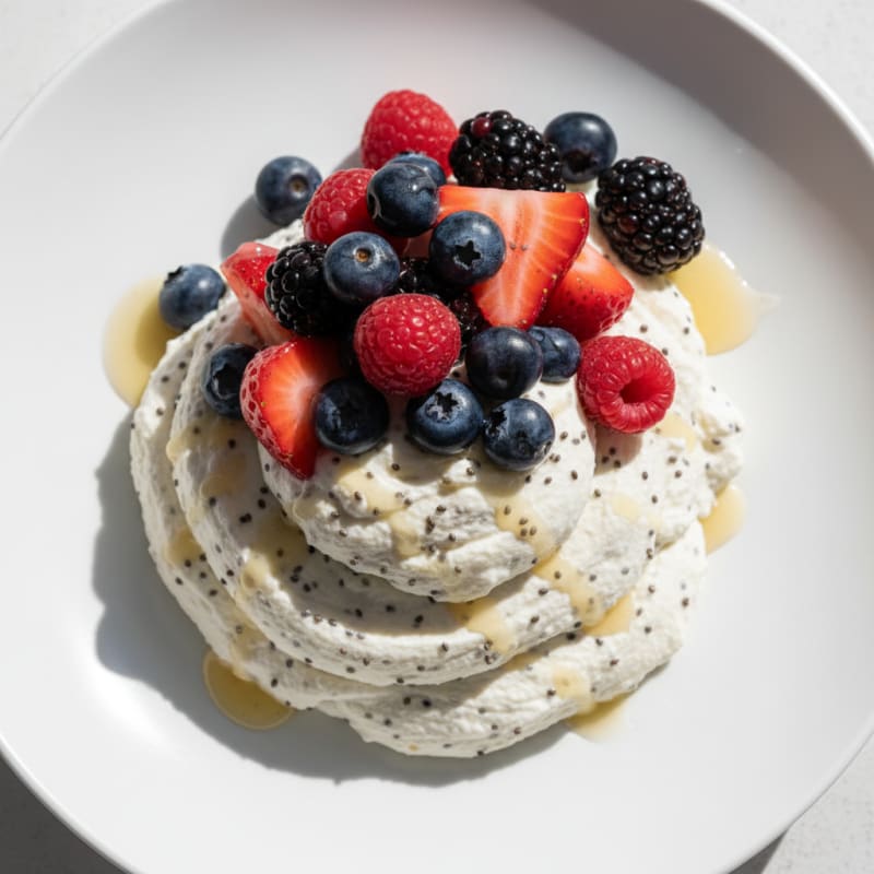 Silky Greek Yogurt Protein Mousse with Mixed Berries
