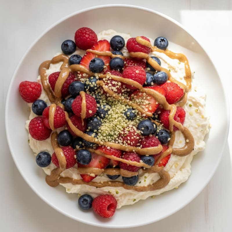Silky Greek Yogurt Protein Pudding with Mixed Berries