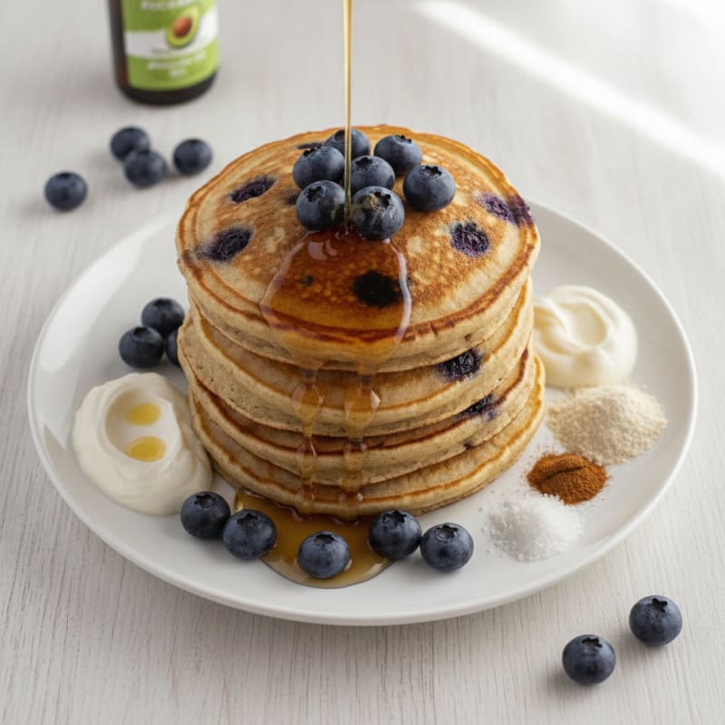Maple-Berry Protein Pancake Stack
