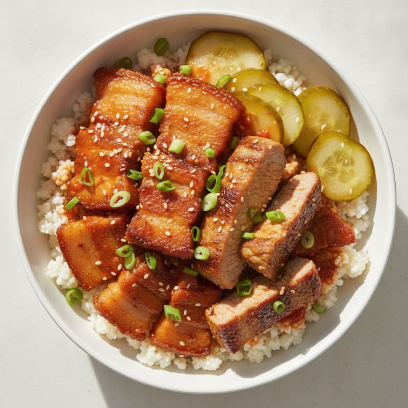 Spicy Gochujang Pork Belly Bowl