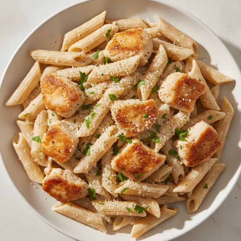 Garlic Parmesan Chicken Alfredo Pasta