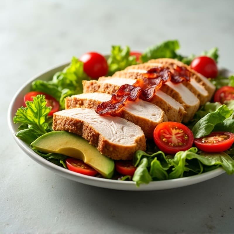 Roasted Turkey Club Salad with Crispy Bacon and Fresh Greens