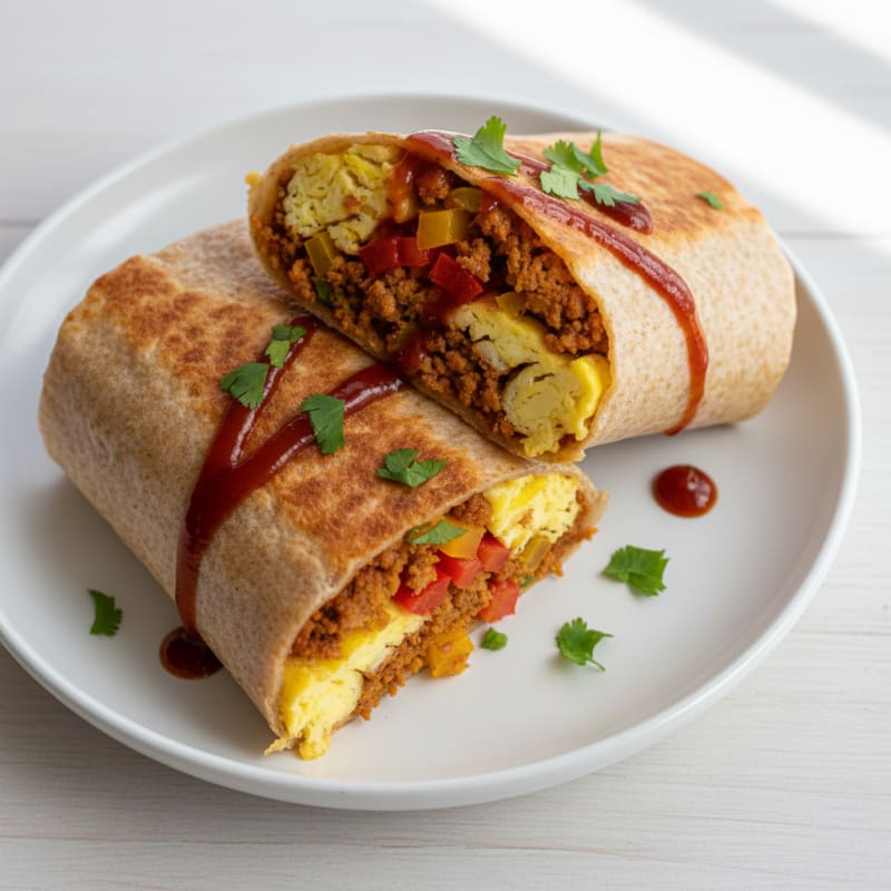 Crispy Chorizo and Egg Breakfast Burrito