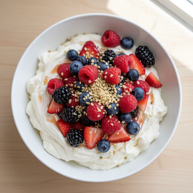 Silky Protein Yogurt with Mixed Berries