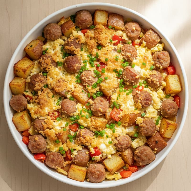 Crispy Turkey Sausage and Egg White Breakfast Skillet