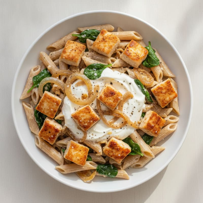 Creamy Chicken Pasta with Caramelized Onions