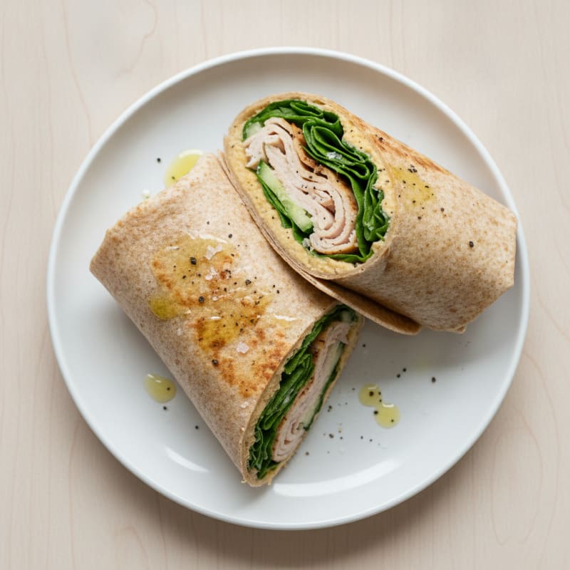 Turkey Hummus Spinach Tortilla Wrap