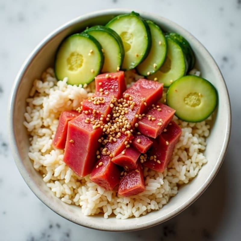 Fresh Ahi Tuna Poke Bowl with Sesame Rice