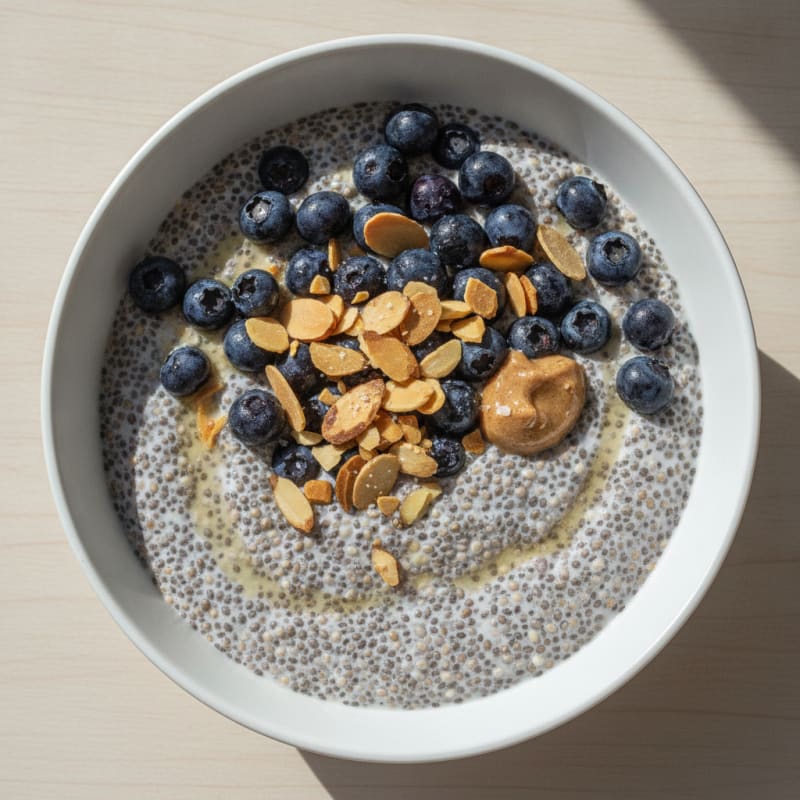Blueberry Almond Chia Seed Pudding