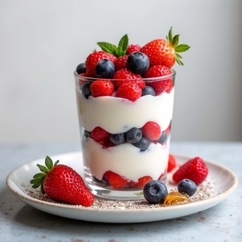 Greek Yogurt Protein Parfait with Mixed Berries