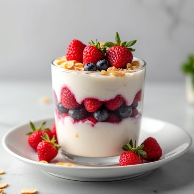Greek Yogurt Protein Parfait with Mixed Berries