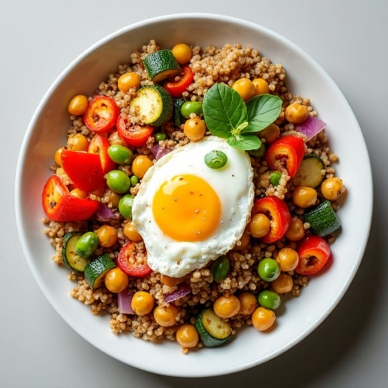 Crispy Chickpea and Roasted Vegetable Grain Bowl