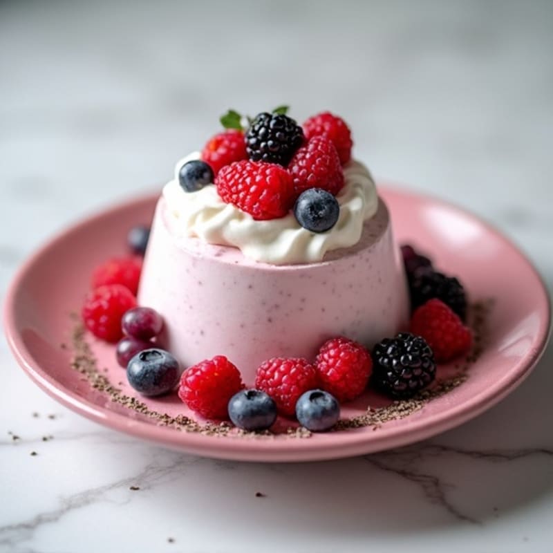 Silky Greek Yogurt Protein Mousse with Mixed Berries