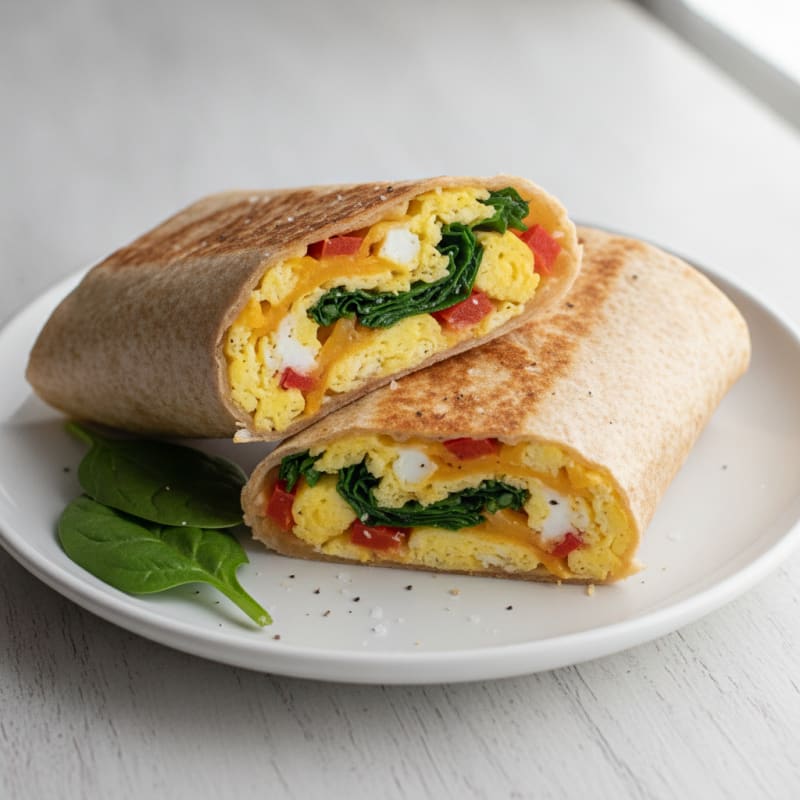 Scrambled Egg and Cheese Breakfast Wrap