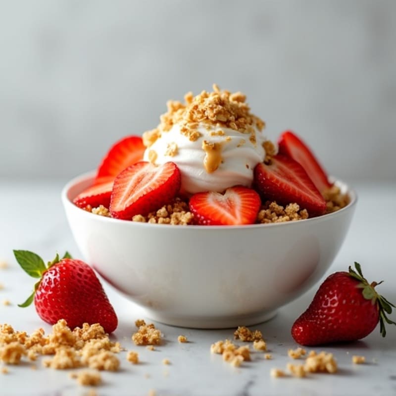 Protein-Packed Greek Yogurt Strawberry Shortcake Bowl