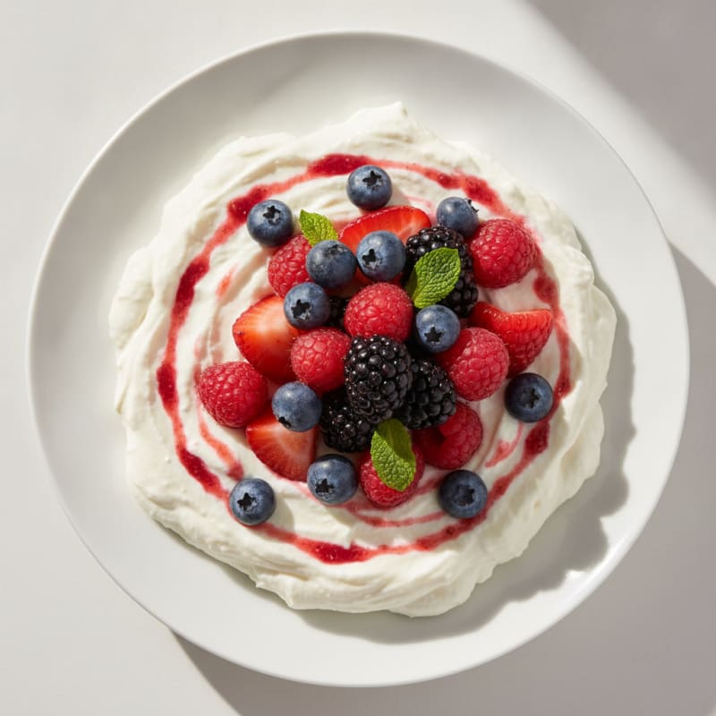 Greek Yogurt Protein Mousse with Mixed Berries