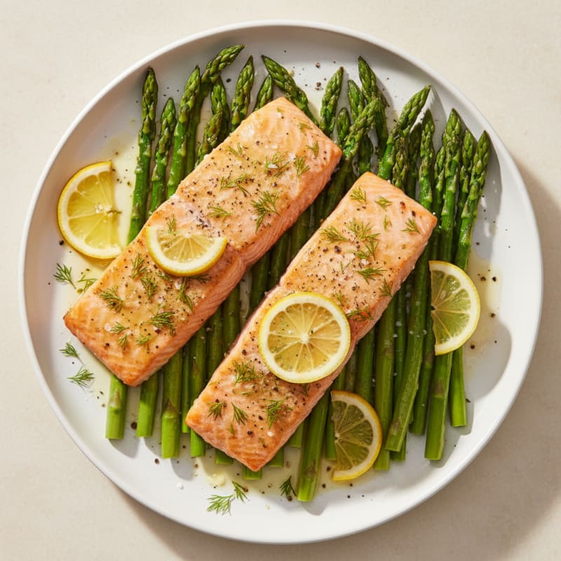 Lemon-Dill Baked Salmon with Asparagus