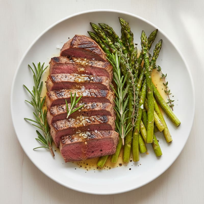 Garlic Herb Steak with Roasted Asparagus