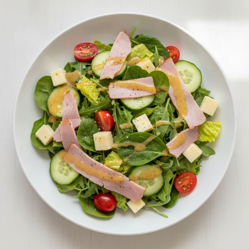 Ham and Swiss Salad with Honey Mustard