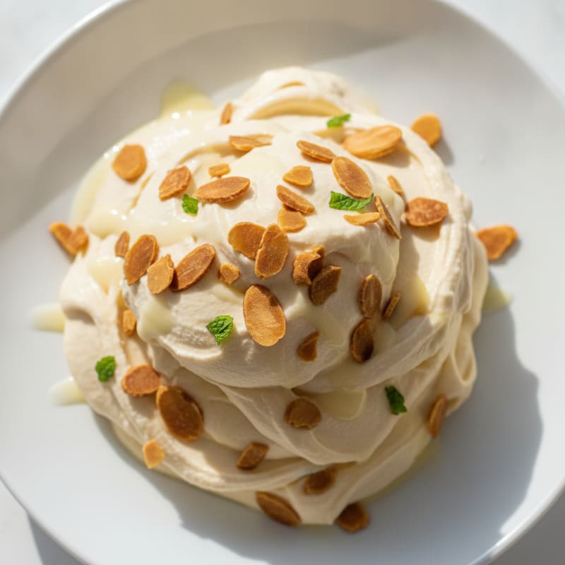 Vanilla Protein Ice Cream with Almonds